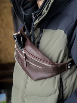 Кожаная поясная сумка dff ДМ 2020/Браун-Евг - Sergio valentini фото 4