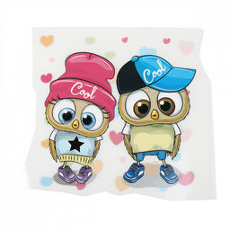 Термотрансфер арт.TBY.1218 Совы 12х12см, уп.2шт