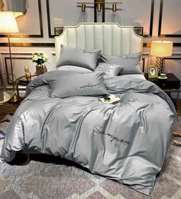 КПБ Candies однотонный с вышивкой (Серый) CANOV014 Семейный