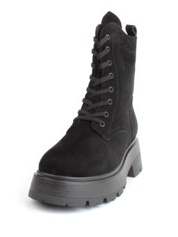 04-M3-1376 BLACK Ботинки зимние женские (натуральная замша, натуральный мех)