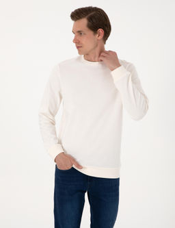 Ekru 2 _plik Regular Fit Bisiklet Yaka Basic Sweatshirt - Pierre cardin фото 3