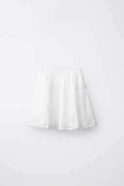 FALDA ROM?NTICA PANELES ENTRED?S / Blanco - Zara фото 2