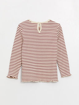 Bisiklet Yaka Uzun Kollu ?izgili K?z Bebek Ti??rt - Waikiki фото 2