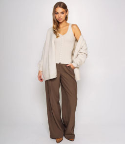 Кардиган+топ #КТ0725, бежево-серый - Dommod фото 4