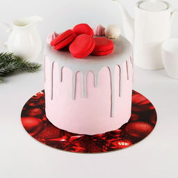 Цена за 5 шт. Подложка новогодняя под торт усиленная «С Новым годом», 30 см, 2 мм