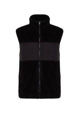 Trendyolmilla Man Siyah Regular Fit Dik Yaka Kumas Bloklu Pelus K?sl?k Yelek TMNAW24YE00000  фото 7