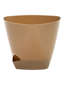Кашпо с прикорневым поливом 3 л  D-19,3 см, H-16,7 см бежевый "Элеганс"