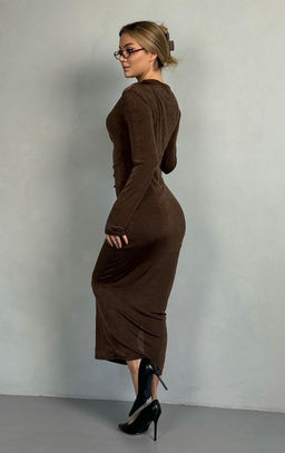 Платье #КТ1074, шоколадный - Dommod фото 9