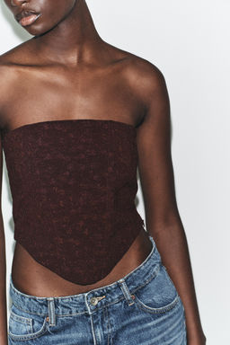 TOP CORSETERO TEXTURA / Chocolate - Zara фото 7