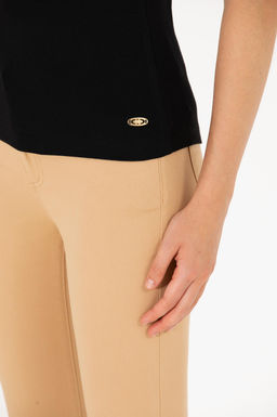 Женская черная футболка с круглым вырезом Basic - U.s. polo assn фото 7