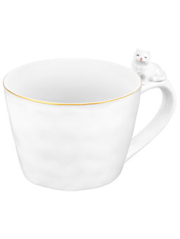Кружка 300 мл 14*10*7,5 см Кошка белый с золотом, фарфор - Elan gallery фото 6