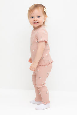 Crockid _ КР 400770/дымчатая роза,милые цветочки к543 брюки (лосины) д/дев яс  фото 3