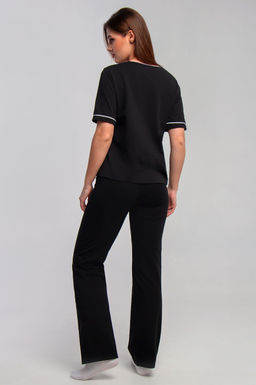 Арт. 10701 Домашняя пижама с брюками 42-50 (5 шт) Цвет:черный