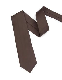 Коричневый шелковый галстук