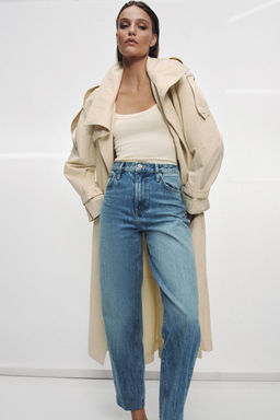 JEANS ZW COLLECTION TAPERED TIRO ALTO / Azul medio - Zara фото 4