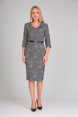 Костюм Gamma & Gracia 197 черный белая полоска синие цветы