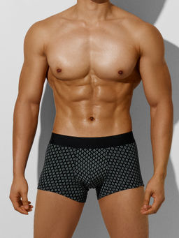 Цена за 2 штуки! Трусы боксеры мужские черные с принтом ромбы на черном2 411215