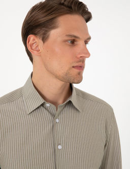 Haki Slim Fit _izgili Uzun Kollu G_mlek - Pierre cardin фото 2