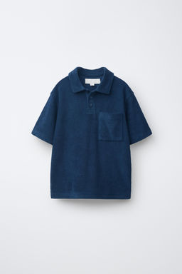 CONJUNTO POLO Y BERMUDA EFECTO TOALLA / Azul