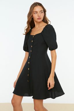 TRENDYOLMILLA Kiremit A Kesim Balon Kollu Mini Dokuma Elbise TWOSS20EL2314  фото 5