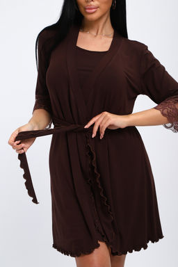 Халат женский из вискозы Адель Нуар шоколад - Амадэль фото 20