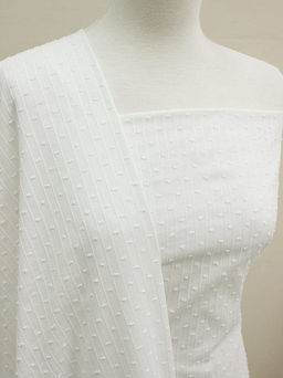 Фактурный хлопок "Шарики-полоски" цв.молочный, ш.1.5м, батист, хлопок-100%, 80гр/м.кв