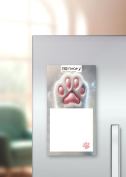 Магнитный блок для заметок ПО-ПЛАНУ. "Лапка белая", плотность 80 г.