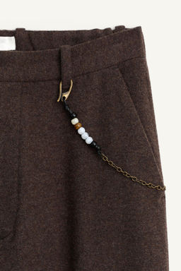 LIMITED EDITION WIDE-LEG WOOL TROUSERS WITH CHAIN - Zara фото 8