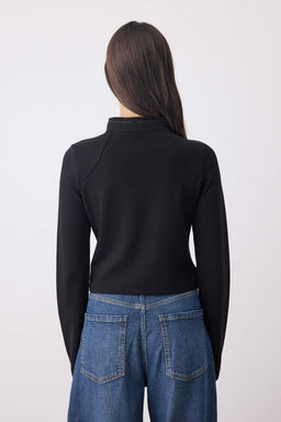 Siyah Fermuar Detayl? Fitted/Vucuda Oturan Ceket TWOAW26CE00037 - Trendyolmilla фото 4