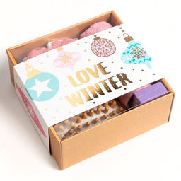 Новогодний подарочный набор Этель Love winter, 5 предметов, полотенце 30?60 см, мочалка, массажёр