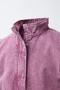 CAZADORA EFECTO LAVADO / Rosado oscuro