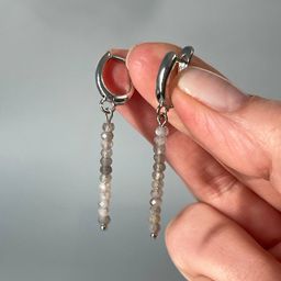 Серьги длинные из Лабрадора