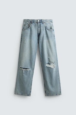 RIPPED BAGGY FIT JEANS - Zara фото 8
