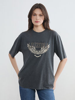 Футболка женская Arizona oversize с принтом