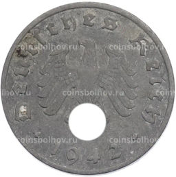 Монета 1 рейхспфенниг 1942 года A Германия