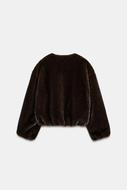 FAUX FUR BOMBER JACKET - Zara фото 7