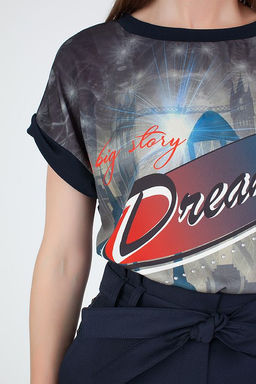 9-983-01/587-4348-22 Блуза трикотаж принт Синема, 37 - Serginnetti фото 4