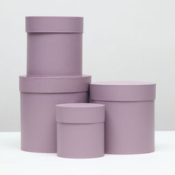 Набор круглых коробок 4 в 1 Лиловый 20 х 20 - 13 х 13 см - Simaland фото 2