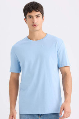 New Regular Fit Bisiklet Yaka Basic Duz K?sa Kollu Tisort - Defacto фото 2