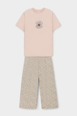 Е 20126/персиковый румянец,полевые цветы пижама жен