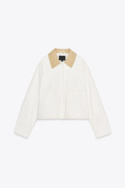 WAXED JACKET WITH CONTRAST COLLAR - Zara фото 8