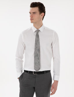 Beyaz Slim Fit Uzun Kollu Basic G_mlek