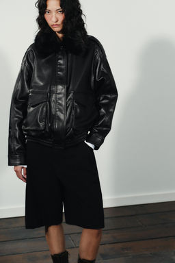 JACKET WITH DETACHABLE FAUX FUR COLLAR - Zara фото 2