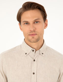 Bej Regular Fit Uzun Kollu G_mlek - Pierre cardin фото 2