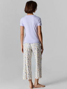 Комплект домашний женский фиолетовый с цветочным принтом - Mark formelle фото 2