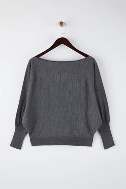 Siyah Genis Kal?p Yarasakol Kay?k Yaka Triko Kazak TWOAW26KZ00198 - Trendyolmilla фото 11