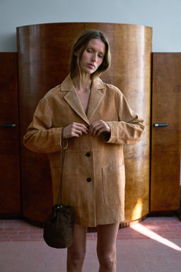 CHAQUETA 100% PIEL ANTE / Tostado - Zara фото 12