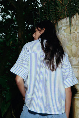 CROPPED LINEN BLEND SHIRT - Zara фото 44