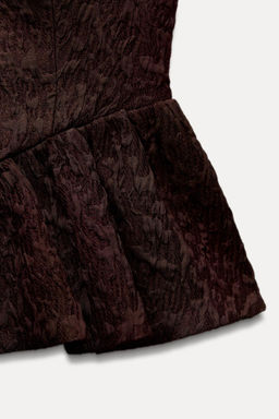 FRILLED JACQUARD TOP - Zara фото 8