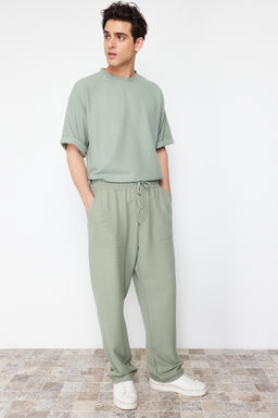 Mint Oversize/Genis Kesim Dokulu Genis Paca Etiketli Bol Esofman Alt? TMNSS24EA00005